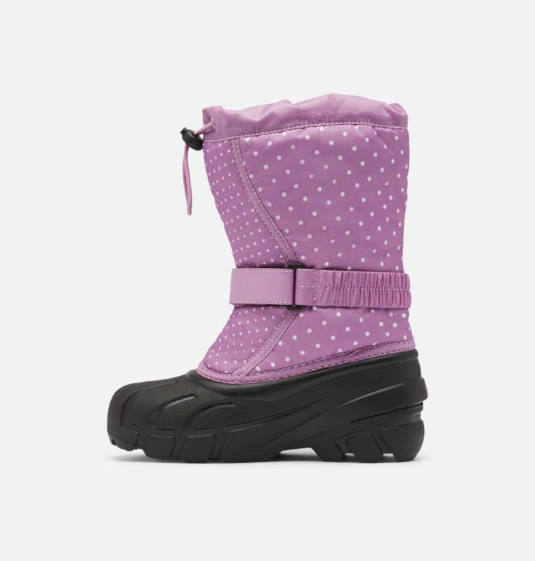 Kids Snow Boots Purple/Black - Sorel Childrens Flurry™ Print - 950-VAHWLO